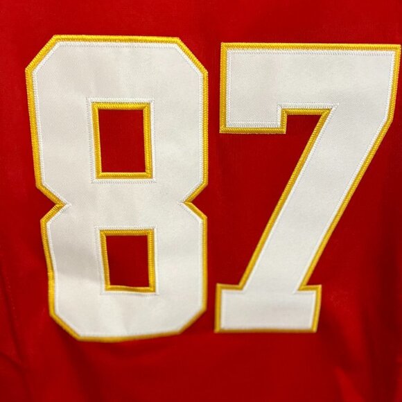 Travis Kelce #87 Kansas City Chiefs Red Nike Vapor NFL Large Jersey - Picture 6 of 8